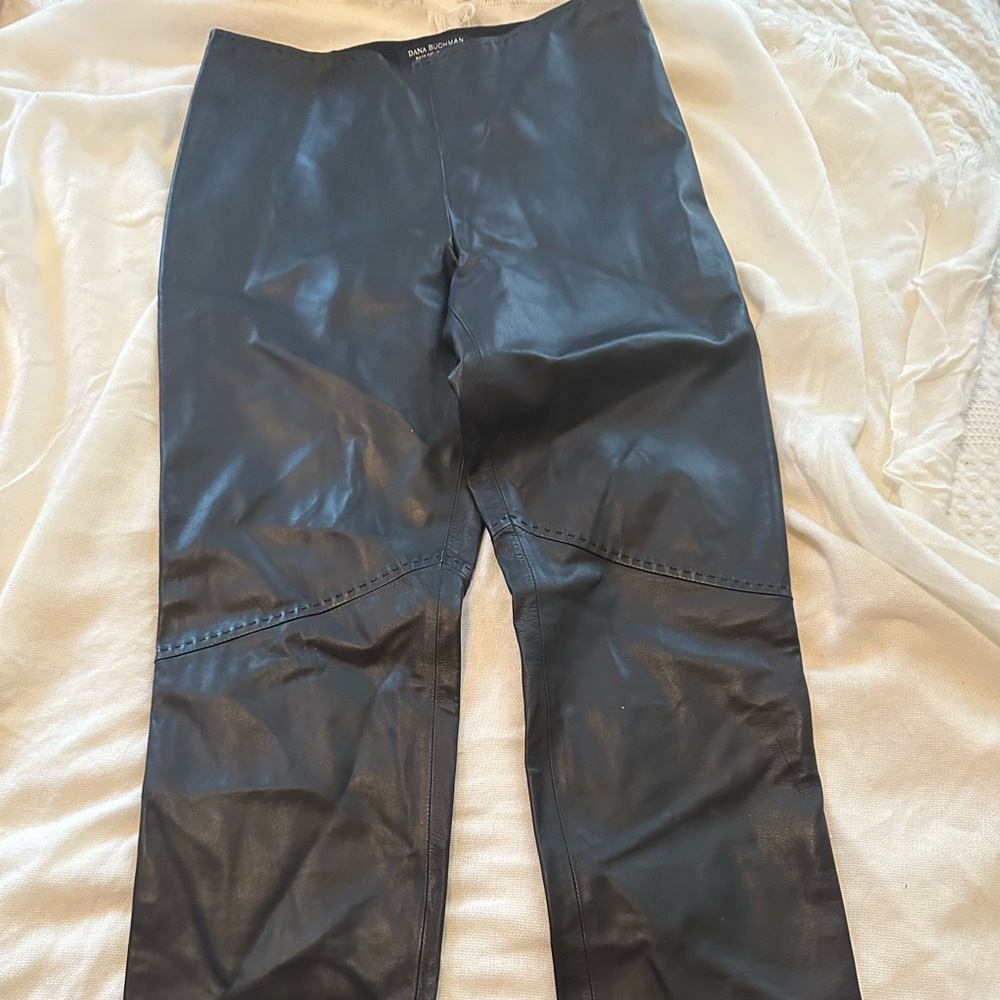 Neiman Marcus black leather pants
